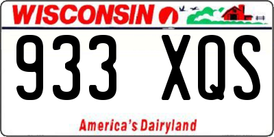 WI license plate 933XQS