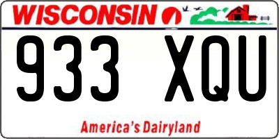WI license plate 933XQU
