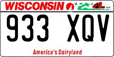WI license plate 933XQV