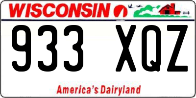 WI license plate 933XQZ