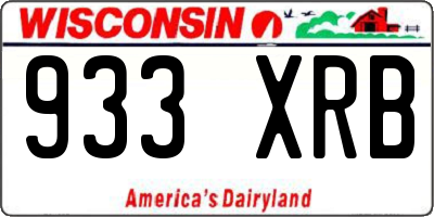 WI license plate 933XRB