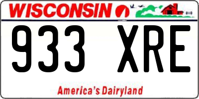 WI license plate 933XRE