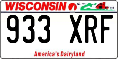 WI license plate 933XRF