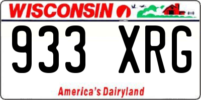 WI license plate 933XRG