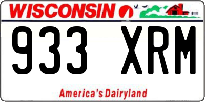 WI license plate 933XRM