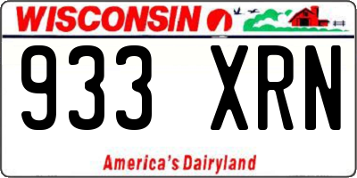 WI license plate 933XRN