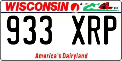WI license plate 933XRP