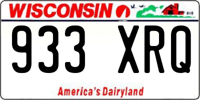 WI license plate 933XRQ