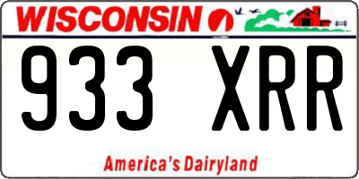 WI license plate 933XRR