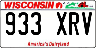 WI license plate 933XRV