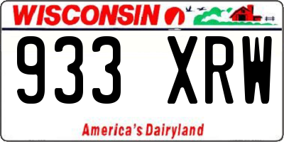 WI license plate 933XRW