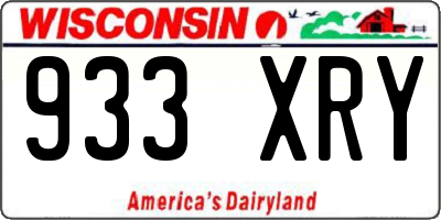 WI license plate 933XRY