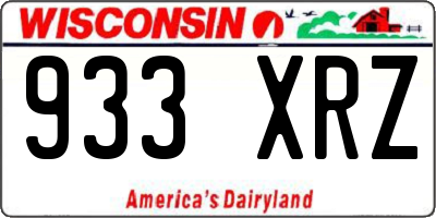 WI license plate 933XRZ
