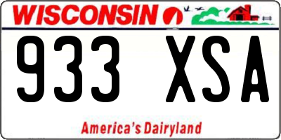 WI license plate 933XSA