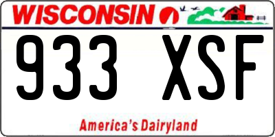 WI license plate 933XSF