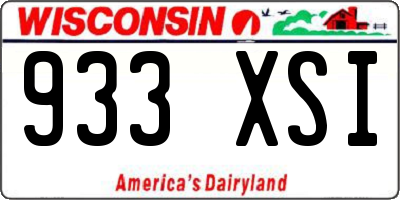 WI license plate 933XSI