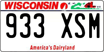 WI license plate 933XSM