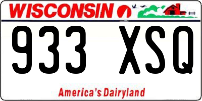 WI license plate 933XSQ