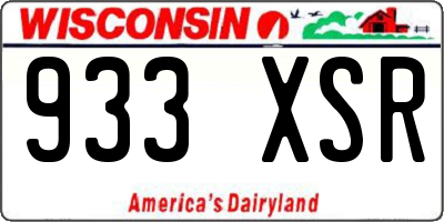 WI license plate 933XSR
