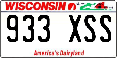 WI license plate 933XSS