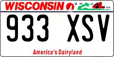 WI license plate 933XSV