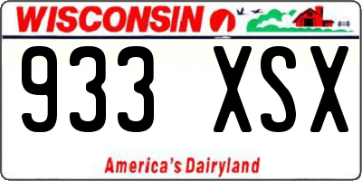 WI license plate 933XSX
