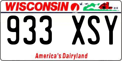 WI license plate 933XSY