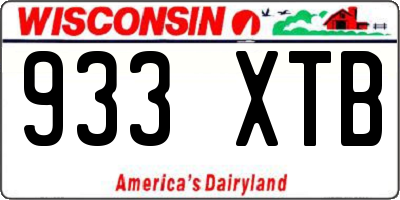 WI license plate 933XTB
