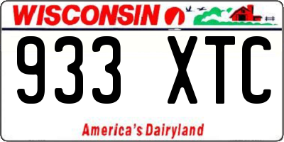 WI license plate 933XTC