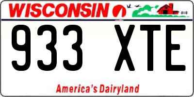 WI license plate 933XTE