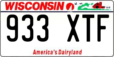 WI license plate 933XTF