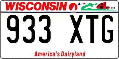 WI license plate 933XTG