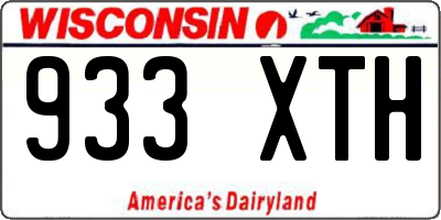 WI license plate 933XTH