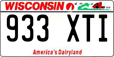 WI license plate 933XTI