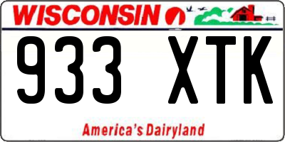 WI license plate 933XTK