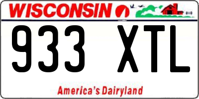 WI license plate 933XTL
