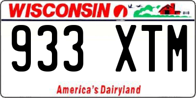WI license plate 933XTM