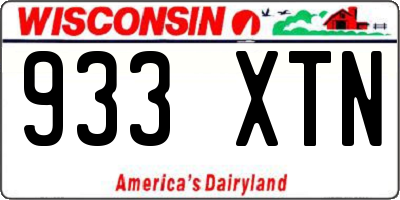 WI license plate 933XTN
