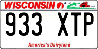 WI license plate 933XTP