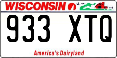 WI license plate 933XTQ