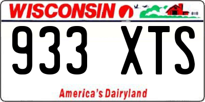 WI license plate 933XTS