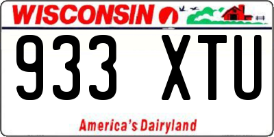WI license plate 933XTU