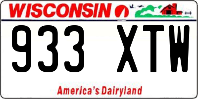 WI license plate 933XTW