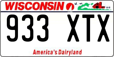 WI license plate 933XTX