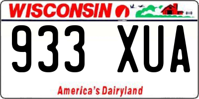 WI license plate 933XUA