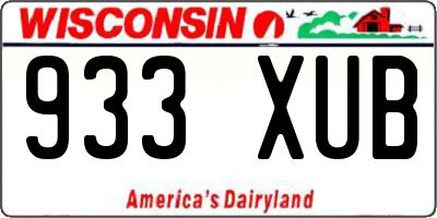 WI license plate 933XUB