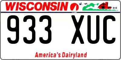 WI license plate 933XUC