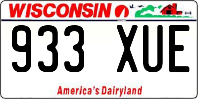 WI license plate 933XUE