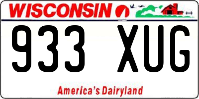 WI license plate 933XUG