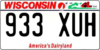 WI license plate 933XUH
